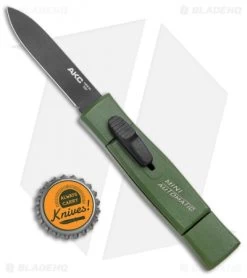 AKC Minion Concord Spear Point OTF Automatic Knife NATO Green (2.3" Black) -Knife Shop AKC 007 Mini Concord OTF Auto NATO Green Black BHQ 135713 jr bottlecap