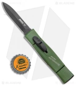 AKC Minion Nato Dagger OTF Automatic Knife Green (2.3" Black) -Knife Shop AKC 007 Mini Concord OTF Auto NATO Green Dagger Black BHQ 135714 jr bottlecap