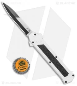 AKC F-16 D/A Bayonet OTF Automatic Knife White (3.3" Two Tone) -Knife Shop AKC F 16 DA Bayo OTF Auto White TT BHQ 114660 jr bottlecap