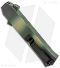 AKC F-16 D/A Bayonet OTF Automatic Knife OD Green Camo (3.4" Satin) -Knife Shop AKC F 16 DA Dagger OTF Auto OD Green Camo Satin BHQ 125319 jr side