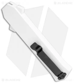 AKC F-16 D/A Dagger OTF Automatic Knife White (3.3" Two Tone) -Knife Shop AKC F 16 DA Dagger OTF Auto White TT BHQ 114659 jr side