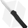 AKC F-20 D/A Spear Point OTF Automatic Knife Black Aluminum (3.6" Satin Drop) -Knife Shop AKC F 20 DA Dagger OTF Auto Black Satin BHQ 140836 jr