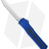 AKC F-20 D/A Spear Point OTF Automatic Knife Blue Aluminum (3.6" Satin) -Knife Shop AKC F 20 DA Dagger OTF Auto Blue Satin BHQ 140833 jr