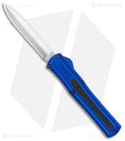 AKC F-20 D/A Dagger OTF Automatic Knife Blue Aluminum (3.6" Satin)