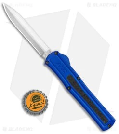 AKC F-20 D/A Dagger OTF Automatic Knife Blue Aluminum (3.6" Satin) -Knife Shop AKC F 20 DA Dagger OTF Auto Blue Satin BHQ 141098 jr bottlecap 2