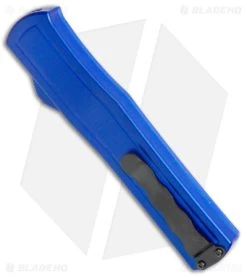 AKC F-20 D/A Dagger OTF Automatic Knife Blue Aluminum (3.6" Satin) -Knife Shop AKC F 20 DA Dagger OTF Auto Blue Satin BHQ 141098 jr side 2