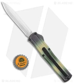 AKC F-20 D/A Dagger OTF Automatic Knife Green Camo Aluminum (3.6" Satin) -Knife Shop AKC F 20 DA Dagger OTF Auto Camo Satin BHQ 140488 jr bottlecap