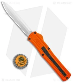 AKC F-20 D/A Drop Point OTF Automatic Knife Orange Aluminum (3.6" Satin) -Knife Shop AKC F 20 DA Dagger OTF Auto Orange Satin BHQ 140491 jr bottlecap