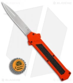 AKC F-16 D/A Bayonet OTF Automatic Knife Orange (3.3" Satin) -Knife Shop AKC F16 Orange DA Bayo Satin Plain BP 25689 er bottlecap