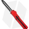 AKC F-20 D/A Dagger OTF Automatic Knife Dark Red Aluminum (3.6" Two Tone) -Knife Shop AKC F20 DA Dagger OTF AK Red Alum 3in Two Tone BHQ 178590 td
