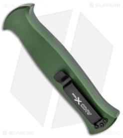 AKC X-treme EVO OTF Automatic Knife Green (3.5" Satin DE Dagger) -Knife Shop AKC X treme EVO OTF Auto Green Satin DE Dagger BHQ 134949 jr side 2