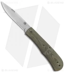 Aaron Frederick / Trash Panda Knives Kit Slip Joint Green Linen Micarta (3.5"SW)