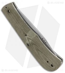 Aaron Frederick / Trash Panda Knives Kit Slip Joint Green Linen Micarta (3.5"SW) -Knife Shop Aaron Frederick Trash Panda Kit SJ Green Linen Micarta BHQ 92371 jr side