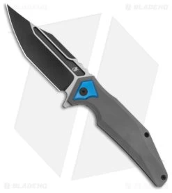 Arcane Design The ABYSS Frame Lock Knife Gray Titanium (3.5" Two-Tone M390)