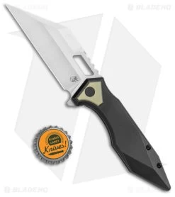 Arcane Design The CRAWLER Frame Lock Knife Black Titanium (3.6" Satin M390) -Knife Shop Arcane Design The Crawler II Ti FL Satin Black Green BHQ 163869 jr bottlecap