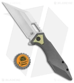 Arcane Design The CRAWLER Frame Lock Knife Gray Titanium (3.6" Satin M390) -Knife Shop Arcane Design The Crawler II Ti FL Satin Gray Green BHQ 163872 jr bottlecap