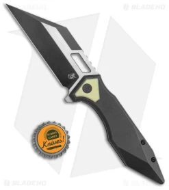 Arcane Design The CRAWLER Frame Lock Knife Black Titanium (3.6" Two-Tone M390) -Knife Shop Arcane Design The Crawler II Ti FL TT Black Green BHQ 163870 jr bottlecap