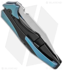 Arcane Design X Isham Bladeworks PLEXUS Knife Black/Blue Ti (3.5" Satin M390) -Knife Shop Arcane Design x Isham Bladeworks PLEXUS Black Ti Satin BHQ 141915 jr side