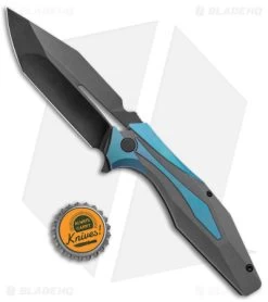 Arcane Design X Isham Bladeworks PLEXUS Knife SW Blue/Gray Ti (3.5" Black M390) -Knife Shop Arcane Design x Isham Bladeworks PLEXUS SW Ti PVD BHQ 141917 jr bottlecap