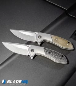 Arcform Catalyst Flipper Knife Ti/Micarta (3.5" Stonewash) TuffKnives -Knife Shop Arcform Catalyst Flipper Knife Ti Micarta Stonewash TuffKnives BHQ 95653 kp sidebyside web 1