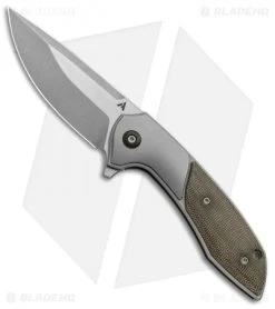 Arcform Catalyst Flipper Knife Ti/Micarta (3.5" Stonewash) TuffKnives
