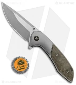 Arcform Catalyst Flipper Knife Ti/Micarta (3.5" Stonewash) TuffKnives -Knife Shop Arcform Catalyst Micarta jr bottlecap