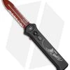 Paragon Para X Dagger OTF Automatic Knife Death Head (3.5" Red Serr) -Knife Shop Asheville Steel Para X Dagger Death Head Red Serr Para X DH B CR 2XL BHQ 68253 jr 2