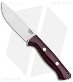 Bark River Bravo 1 Fixed Blade Knife Burgundy Canvas Micarta (4.25" Satin 3V)