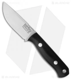 Bark River Bravo Micro Fixed Blade Knife Black Canvas Micarta (2.25" Elmax)