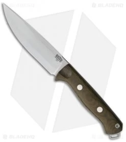 Bark River Bravo Vortex Rampless Fixed Blade Knife Green Micarta (5.5" A-2)