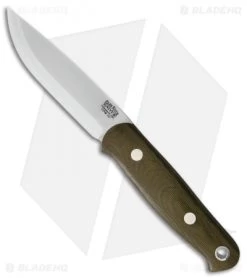 Bark River Bushcrafter II Fixed Blade Knife Green Canvas Micarta (4.5" CPM-3V)