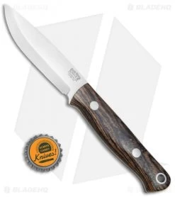 Bark River Bushcrafter Fixed Blade Knife Bocote (3.875" Satin) -Knife Shop Bark River Bushcrafter Jimped Bocote Satin BHQ 25092 jr bottlecap
