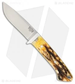 Bark River Classic Drop Point Hunter Fixed Blade Knife Stag (3.75" A2 Satin)