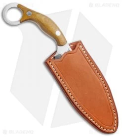 Bark River JX4 Bush Bat Fixed Blade Knife Natural Canvas Micarta (3.5" Satin) -Knife Shop Bark River JX4 Bush Bat Natural Canvas Micarta Satin BA10151MNC BHQ 92680 jr sheath