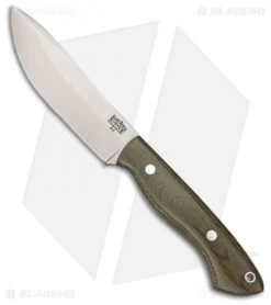 Bark River Kalahari Hunter Fixed Blade Knife Green Canvas Micarta (4.5" Satin)