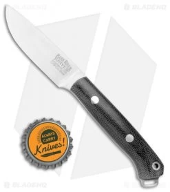 Bark River Little Creek Black Canvas Micarta (2.5" Satin Cru Wear) 01-061M-BC -Knife Shop Bark River Little Creek Black Canvas Micarta Satin BHQ 107280 jr bottlecap