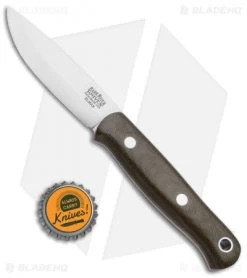 Bark River Ultra-Lite Bushcrafter Knife OD Green Canvas Micarta (3.375" Satin) -Knife Shop Bark River Ultra Lite Bushcrafter Green Canvas Micarta Satin BA06043MGC BHQ 96268 jr bottlecap