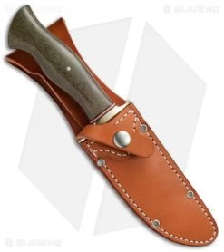 Bark River Vest Pocket Bowie D Fixed Blade Knife Green Micarta (5.375" Satin) -Knife Shop Bark River Vest Pocket Bowie D Micarta Green BA09116MGC BHQ 66421 jr sheath