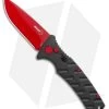Boker Black Widow Strike Drop Point Automatic Knife Black (3.25" Red D2)