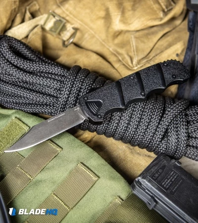 Boker Kalashnikov Bowie D/A OTF Automatic Knife (3.5" Black SW D2) 7 Boker Kalashnikov Bowie D/A OTF Automatic Knife (3.5" Black SW D2) - Image 5