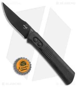 Boker Lundquist Alluvial Automatic Knife Black (3" Black) -Knife Shop Boker Lundquist Alluvial Auto Black Aluminum Black BHQ 125068 jr bottlecap