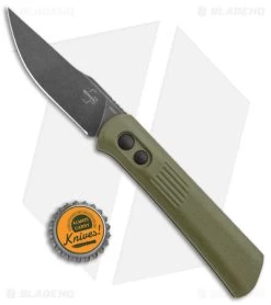 Boker Lundquist Alluvial Automatic Knife OD Green (3" Black SW) -Knife Shop Boker Lundquist Alluvial Auto OD Green Aluminum Black SW BHQ 125069 jr bottlecap