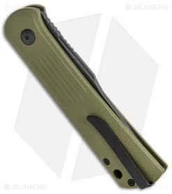 Boker Lundquist Alluvial Automatic Knife OD Green (3" Black SW) -Knife Shop Boker Lundquist Alluvial Auto OD Green Aluminum Black SW BHQ 125069 jr side