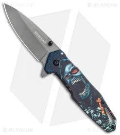 Boker Magnum Screaming Skull Frame Lock Knife (3.3" Gray) 01MB230