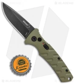 Boker Mini Strike Automatic Knife OD Green Aluminum (2.6" Smokewash D2) -Knife Shop Boker Mini Strike Auto OD Green Smokewash 01BO437NSOI BHQ 99630 jr bottlecap