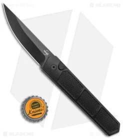 Boker Plus Kwaiken Grip Automatic Knife Black Aluminum (3.3" Black D2) -Knife Shop Boker Plus Kwaiken Grip Auto Black Aluminum Black BHQ 175283 jr bottlecap