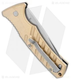 Boker Plus Strike Brass Automatic Knife (3.25" Stonewash) -Knife Shop Boker Plus Strike Brass Auto SW 01BO399NSOI BHQ 107937 jr side