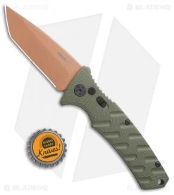 Boker Strike Tanto Desert Warrior Automatic Knife OD Green (3.25" Copper D2) -Knife Shop Boker Plus Strike Tanto Desert Warrior OD Green copper BHQ 68520 jr bottlecap