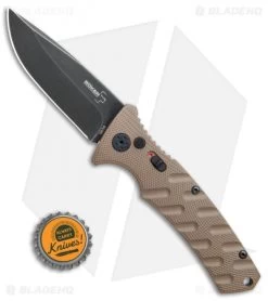Boker Plus Strike Drop Point Automatic Knife Coyote Brown (3.25" Black SW) -Knife Shop Boker Plus Strike drop point coyote brown black sw BHQ 67882 er bottlecap jr