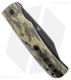 Boker TNP XXL Kalashnikov Bowie Automatic Knife Rattlesnake Camo (4.75" BW D2) -Knife Shop Boker TNP XXL Kalashnikov Rattlesnake Camo Bowie Auto Black Wash BHQ 173719 jr side